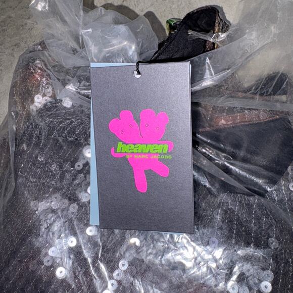 heaven BY MARC JACOBS Tie-Dye Print Mini Dress Sequin All over Print SZ 6 - Picture 10 of 10